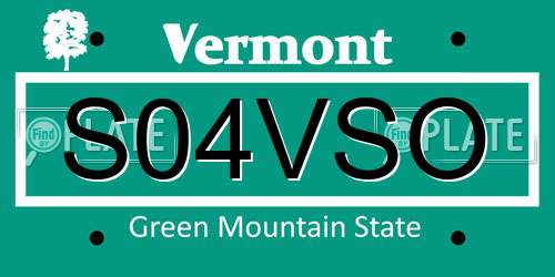 S04VSO Vermont License Plate