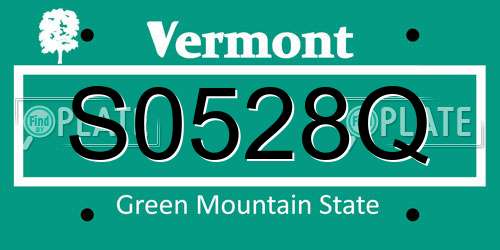 S0528Q Vermont License Plate