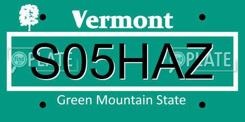 S05HAZ Vermont License Plate