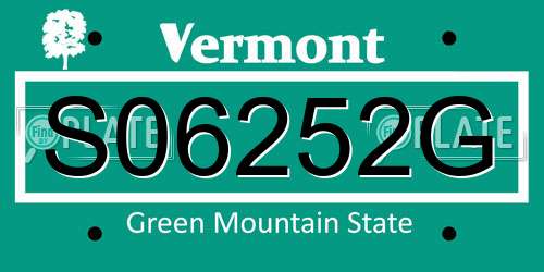 S06252G Vermont License Plate