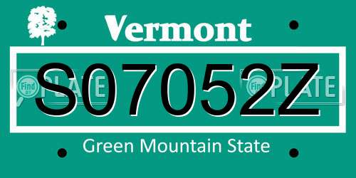 S07052Z Vermont License Plate