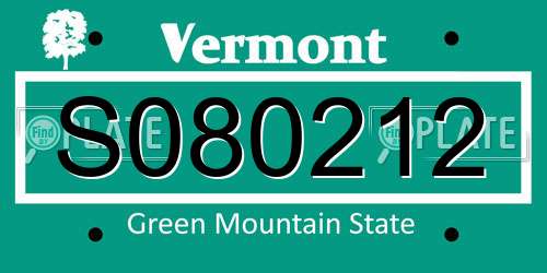 S080212 Vermont License Plate