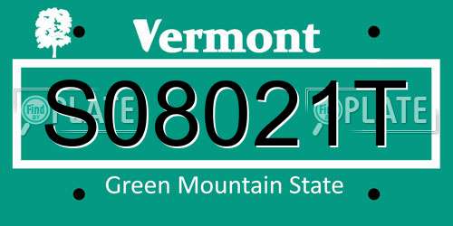 S08021T Vermont License Plate