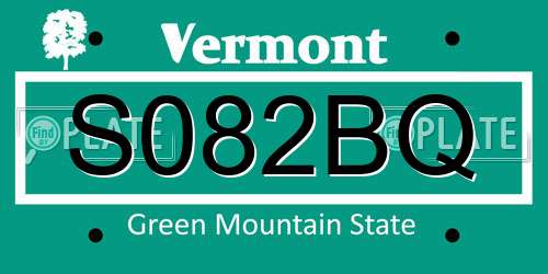 S082BQ Vermont License Plate