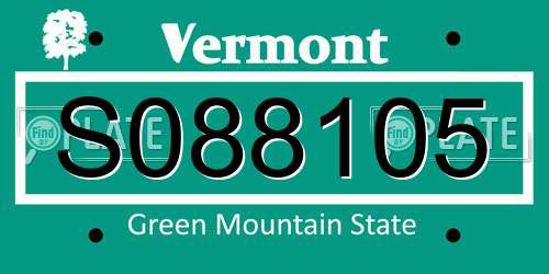 S088105 Vermont License Plate