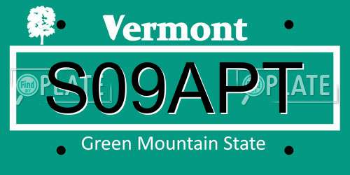 S09APT Vermont License Plate