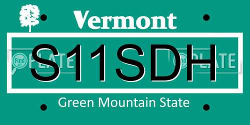 S11SDH Vermont License Plate