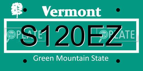 S120EZ Vermont License Plate