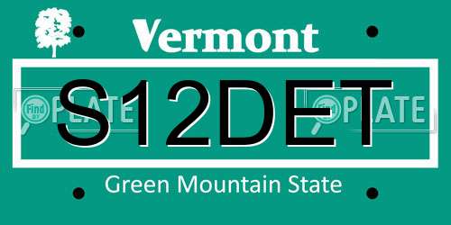 S12DET Vermont License Plate