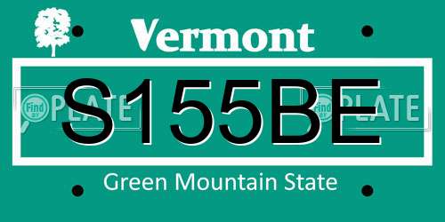 S155BE Vermont License Plate