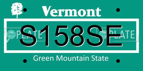 S158SE Vermont License Plate