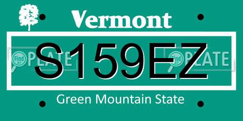 S159EZ Vermont License Plate