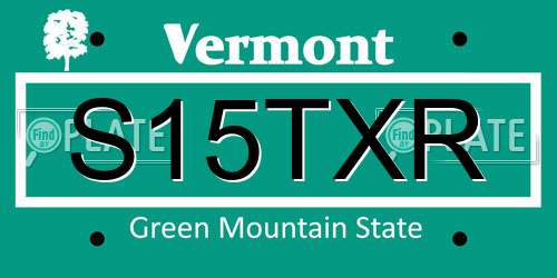 S15TXR Vermont License Plate