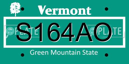 S164AO Vermont License Plate
