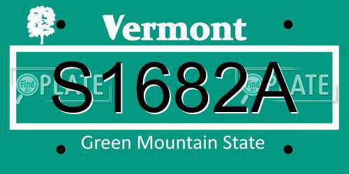 S1682A Vermont License Plate