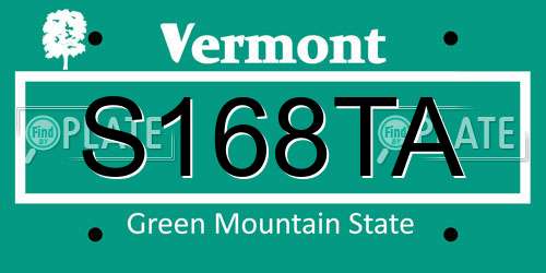 S168TA Vermont License Plate