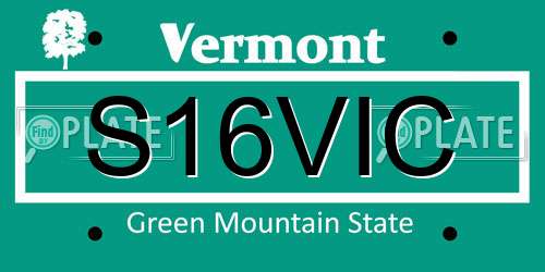 S16VIC Vermont License Plate