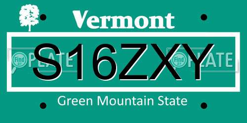 S16ZXY Vermont License Plate