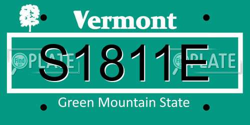 S1811E Vermont License Plate