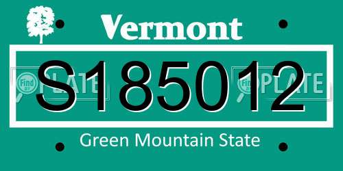 S185012 Vermont License Plate