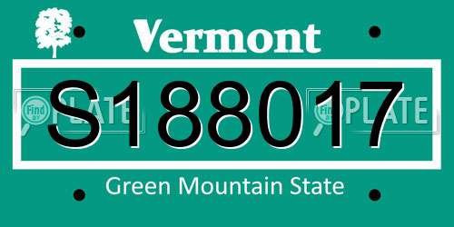 S188017 Vermont License Plate