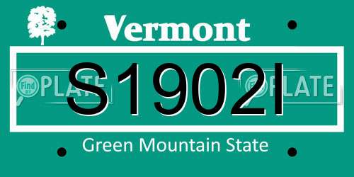 S1902I Vermont License Plate