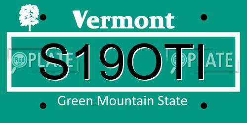 S19OTI Vermont License Plate