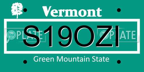 S19OZI Vermont License Plate