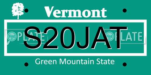 S20JAT Vermont License Plate