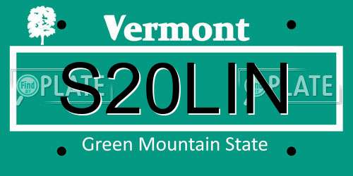 S20LIN Vermont License Plate