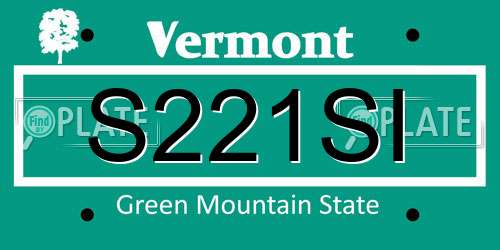 S221SI Vermont License Plate