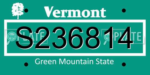 S236814 Vermont License Plate