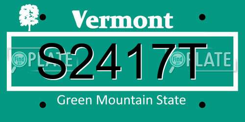 S2417T Vermont License Plate