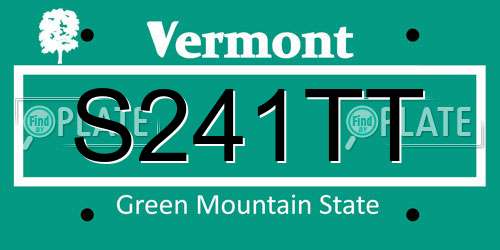 S241TT Vermont License Plate
