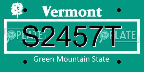 S2457T Vermont License Plate