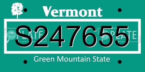 S247655 Vermont License Plate