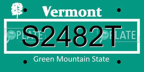 S2482T Vermont License Plate