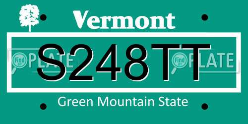 S248TT Vermont License Plate