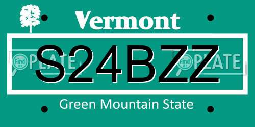 S24BZZ Vermont License Plate