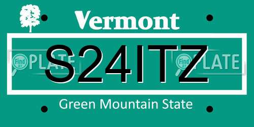 S24ITZ Vermont License Plate