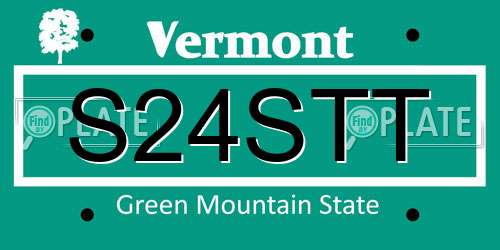 S24STT Vermont License Plate
