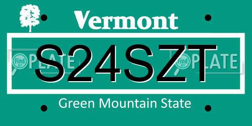 S24SZT Vermont License Plate