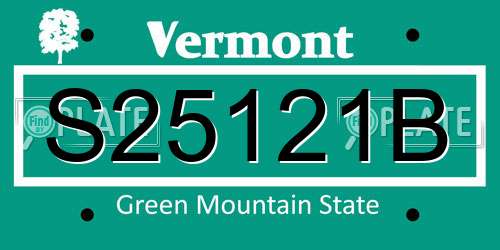S25121B Vermont License Plate