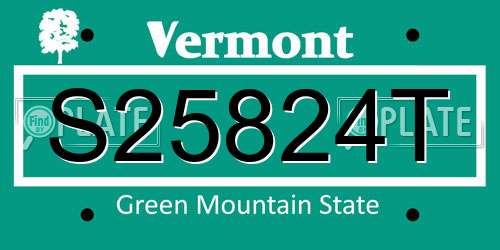 S25824T Vermont License Plate