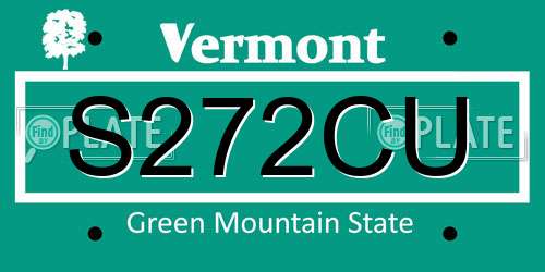 S272CU Vermont License Plate