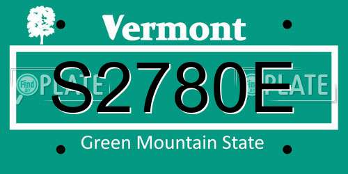 S2780E Vermont License Plate