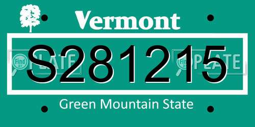 S281215 Vermont License Plate