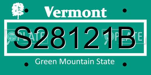 S28121B Vermont License Plate
