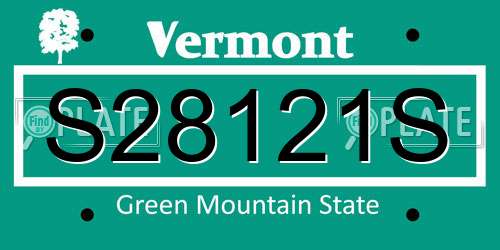 S28121S Vermont License Plate