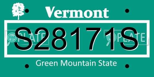 S28171S Vermont License Plate